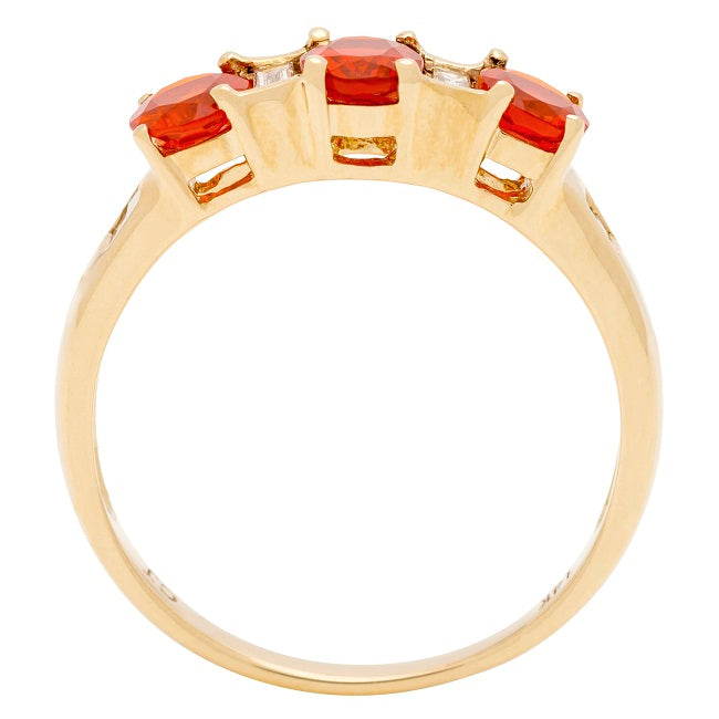 Aubrey 14K Yellow Gold Oval-Cut Mexican Fire Opal Ring