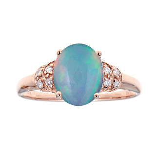 Celine 10K Rose Gold Oval-Cut Natural African Opal Ring