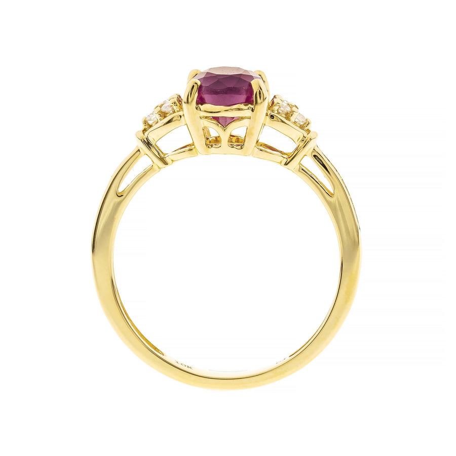 Addison 10K Yellow Gold Oval-Cut Ruby Ring