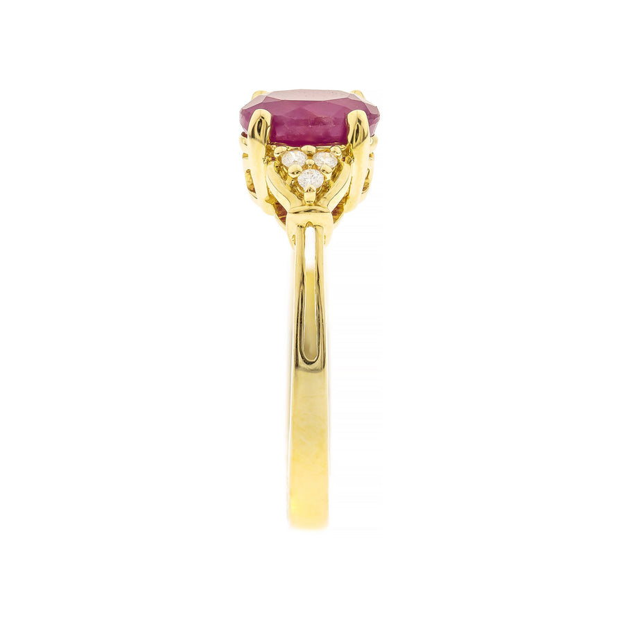 Addison 10K Yellow Gold Oval-Cut Ruby Ring