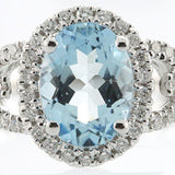 Axel 10K White Gold Oval-Cut Aquamarine Ring