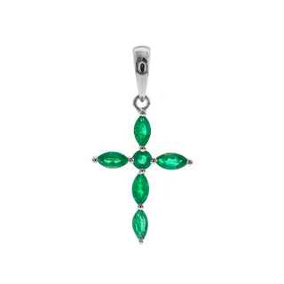 Gia 14K White Gold Round-Cut Natural Zambian Emerald Pendant
