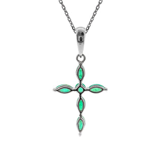 Gia 14K White Gold Round-Cut Natural Zambian Emerald Pendant