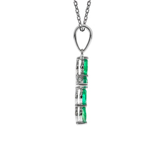 Gia 14K White Gold Round-Cut Natural Zambian Emerald Pendant
