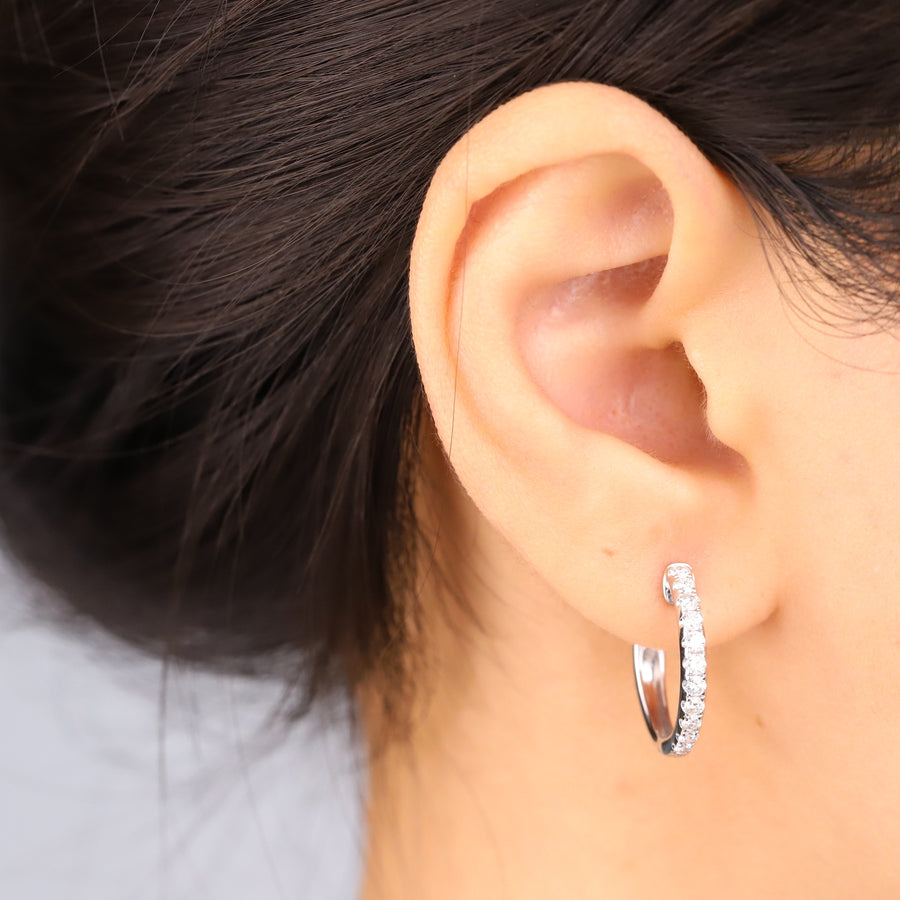 Isabella 14K White Gold Round-Cut White Diamond Earrings