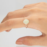 Aleah 10K Yellow Gold Oval-Cut Natural African Opal Ring