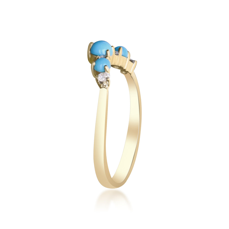 Aubrey 10K Yellow Gold Round-Cut Turquoise Ring