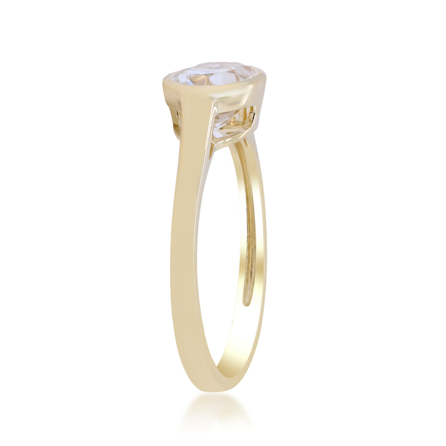 Scarlett 10K Yellow Gold Oval-Cut White Topaz Ring