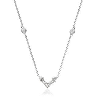 Holland 14K White Gold Baguette-Cut White Diamond Necklace