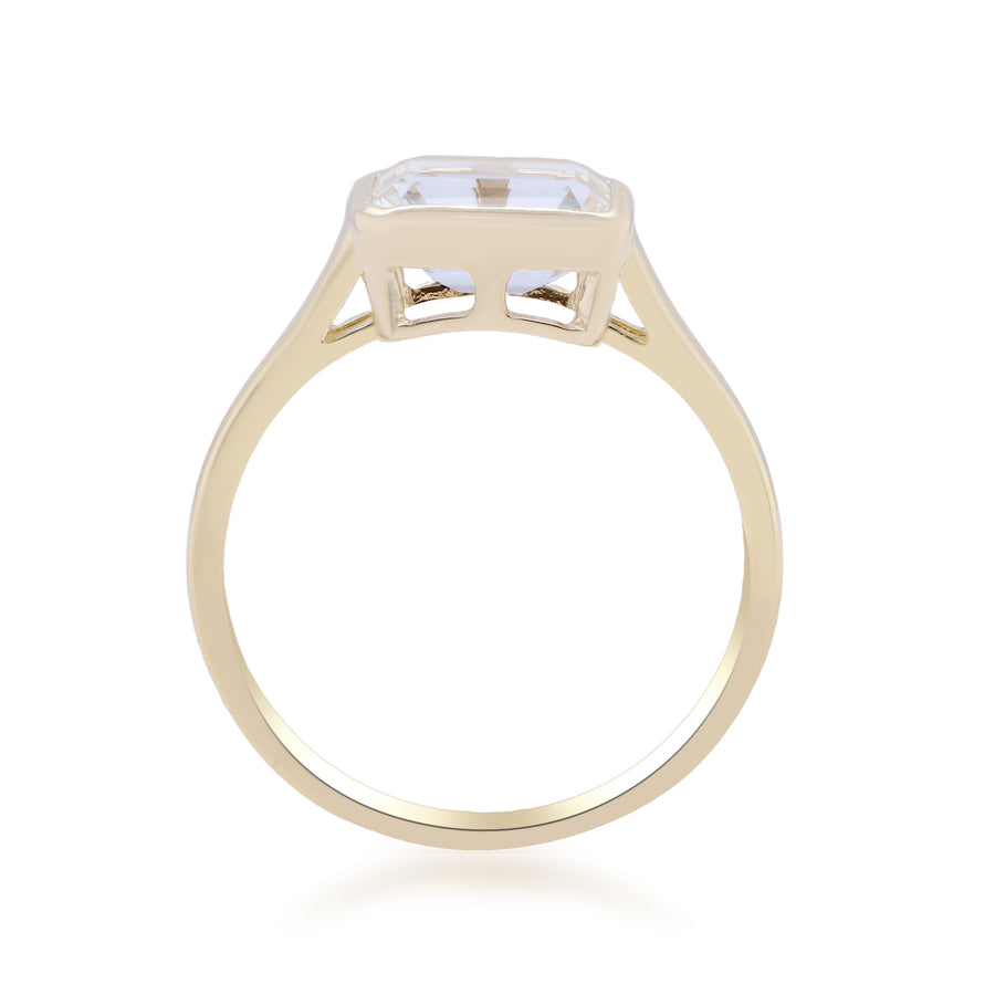 Scarlett 10K Yellow Gold Emerald-Cut White Topaz Ring