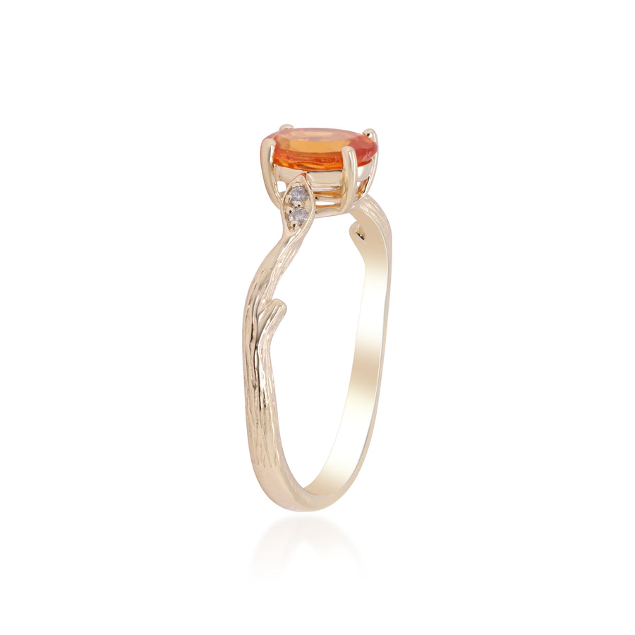 Abby 14K Yellow Gold Oval -Cut Spessartite Ring