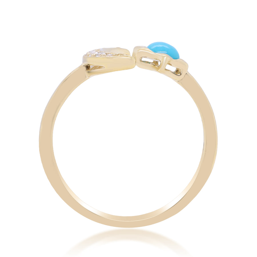 Aubrey 10K Yellow Gold Round-Cut Turquoise Ring