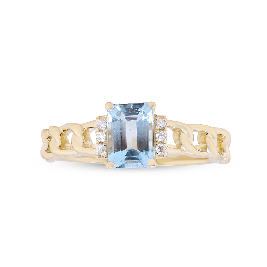 Abby 14K Yellow Gold Emerald-Cut Aquamarine Ring