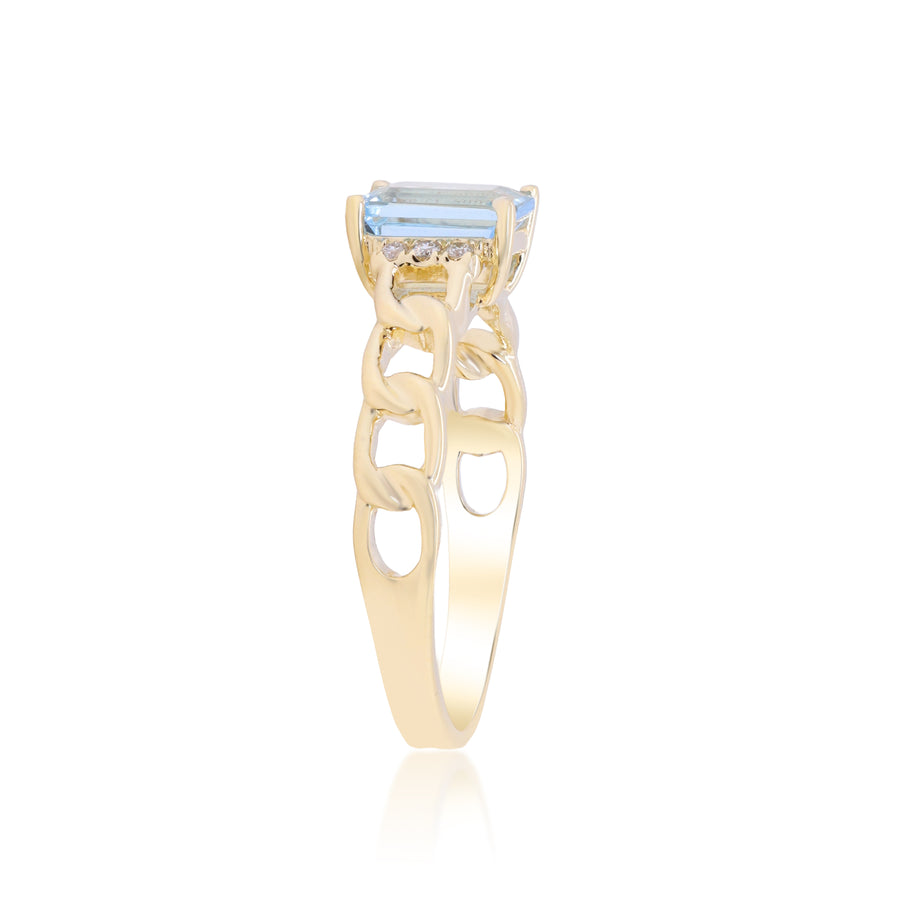 Abby 14K Yellow Gold Emerald-Cut Aquamarine Ring