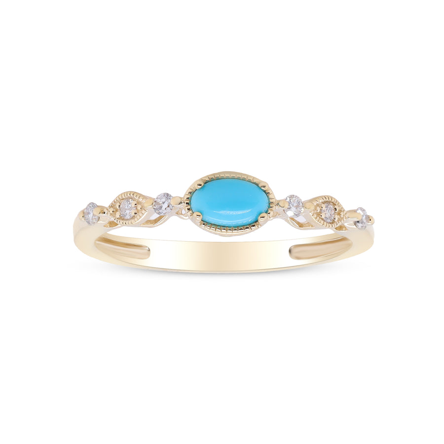Aubrey 10K Yellow Gold Oval-Cut Turquoise Ring