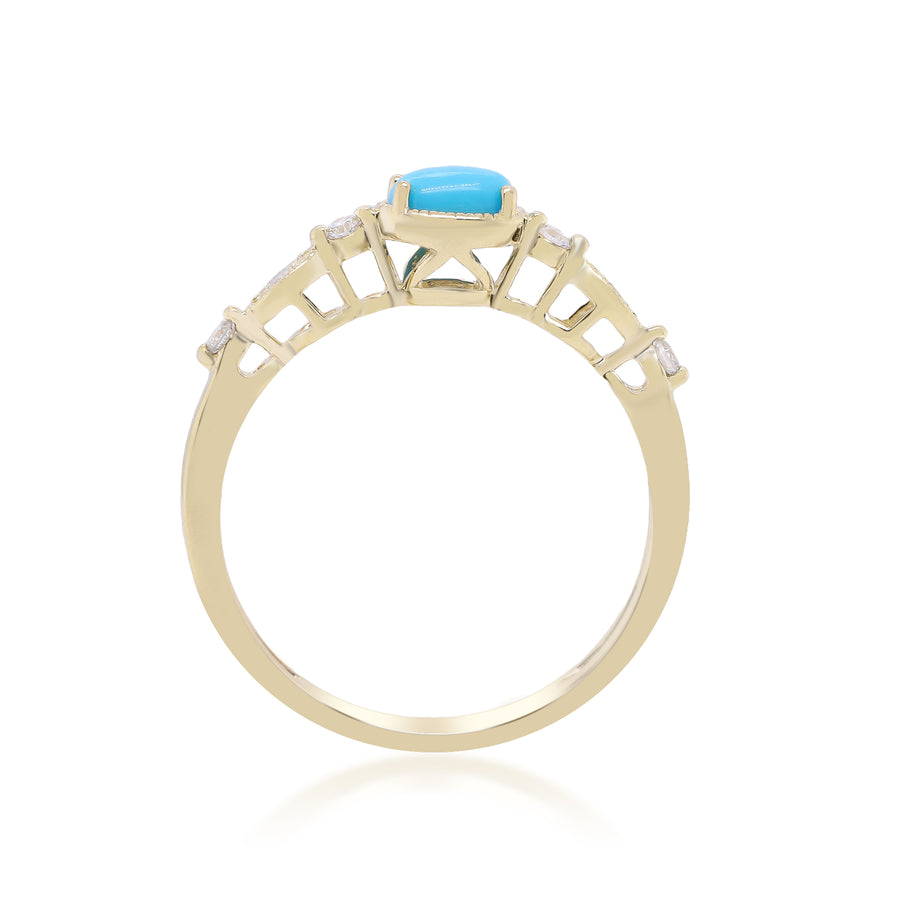 Aubrey 10K Yellow Gold Oval-Cut Turquoise Ring