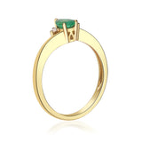 Paulina: 10K Yellow Gold Ring with Pear-Cut Natural Zambian Emerald