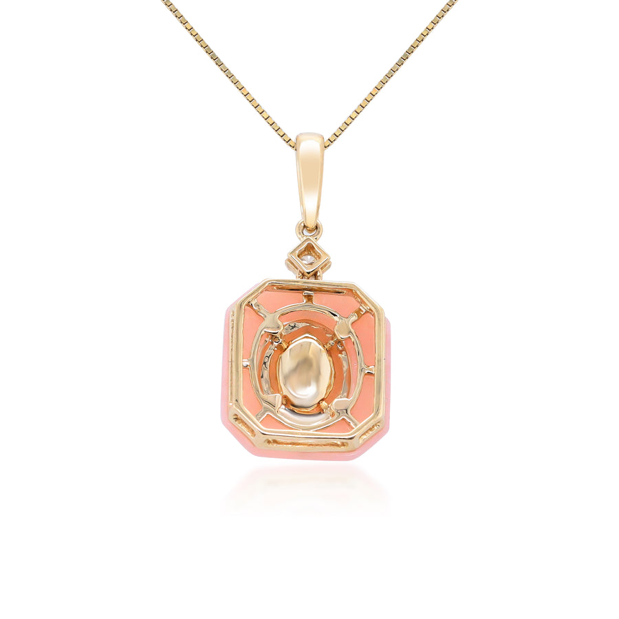 Gin and Grace 14K Pink Opal Earring, Pendant and Ring Set