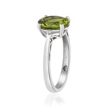 Mara 10K White Gold Oval-Cut Manchurian Peridot Ring