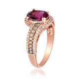 Lara 10K Rose Gold Oval-Cut Madagascar Rodholite Ring