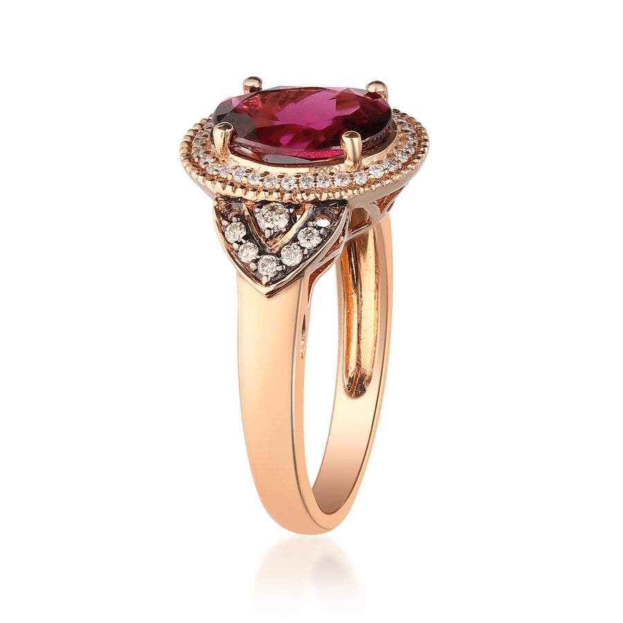 Luna 10K Rose Gold Oval-Cut Garnet Ring