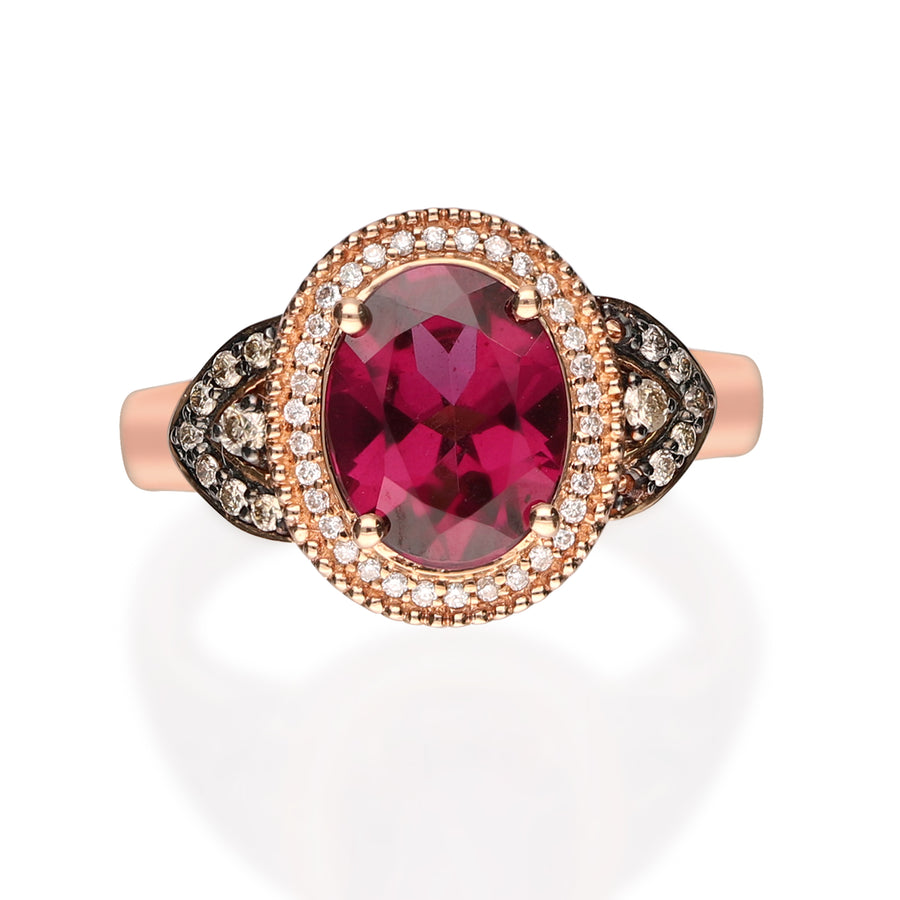 Luna 10K Rose Gold Oval-Cut Garnet Ring