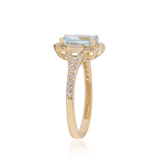 Yale 14K Yellow Gold Cushion-Cut Brazilian Aquamarine Ring