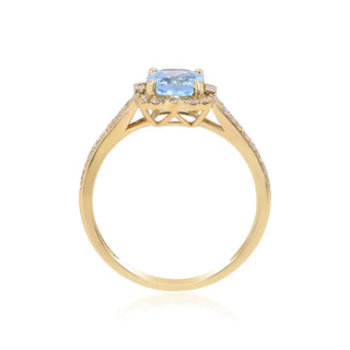 Yale 14K Yellow Gold Cushion-Cut Brazilian Aquamarine Ring