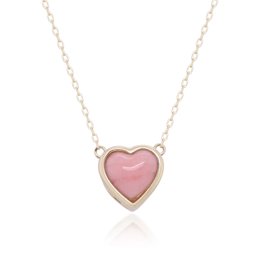 Avery 14K Yellow Gold Heart-Cut Peruvian Pink Opal Ring
