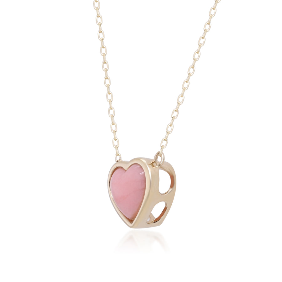 Avery 14K Yellow Gold Heart-Cut Pink Opal Ring