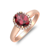 Lacey 10K Rose Gold Oval-Cut Madagascar Rodholite Ring