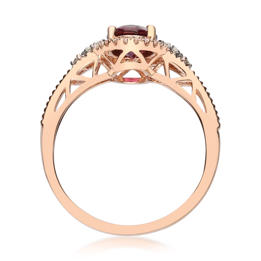 Harper 10K Rose Gold Oval-Cut Rhodolite Ring