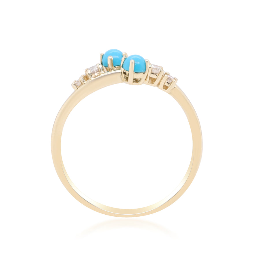 Yvette 10K Yellow Gold Round-Cut Turquoise Ring