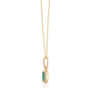 Kylee 14K Yellow Gold Marquise-Cut Zambian Emerald Pendant