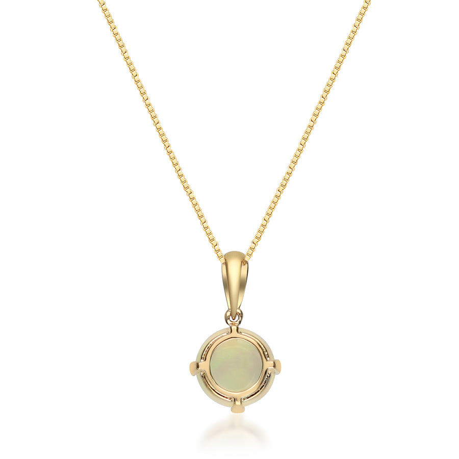 Allyn 14K Yellow Gold Round-Cut Natural African Opal Pendant