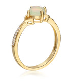 Sara 14K Yellow Gold Cushion-Cut Natural African Opal Ring