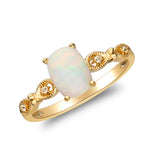 Sabrina 14K Yellow Gold Cushion-Cut Natural African Opal Ring