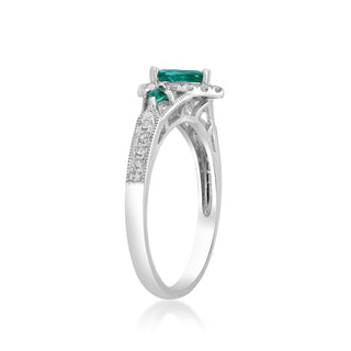 Gia 14K White Gold Pear-Cut Natural Zambian Emerald Ring