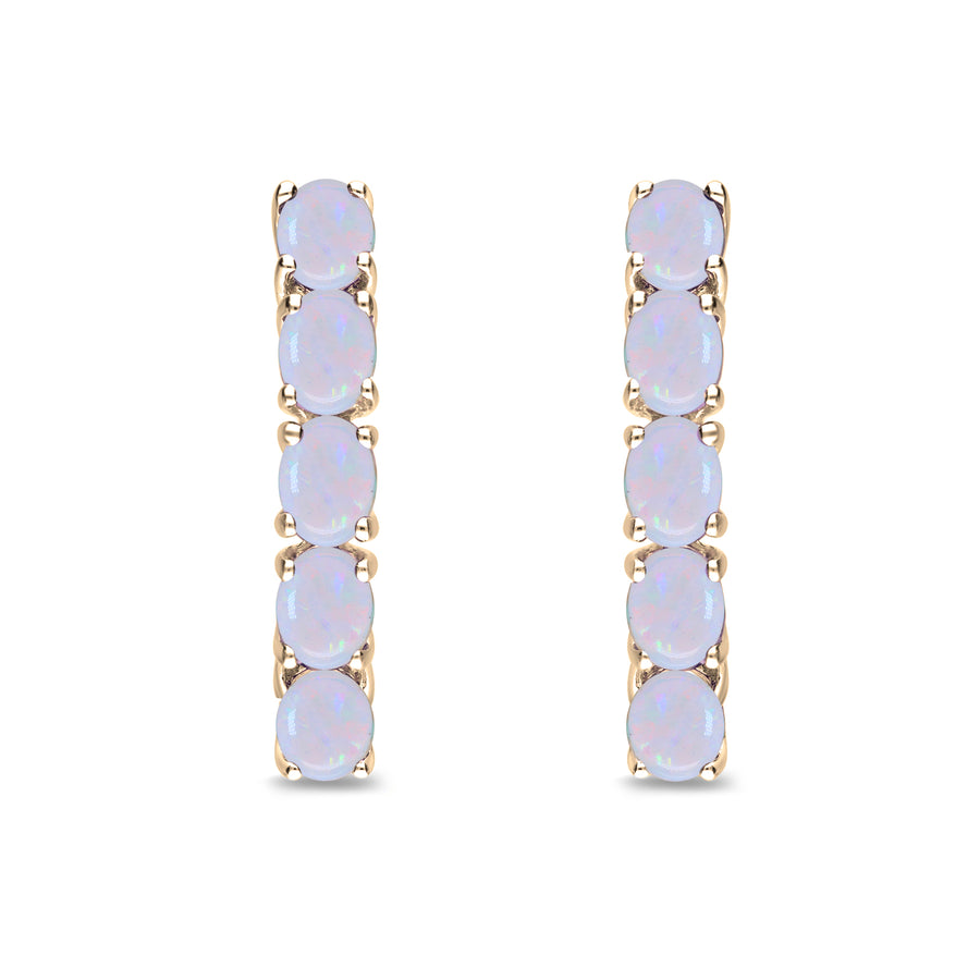 Treasure 10K Yellow Gold Oval-Cut Natural African Opal Earring