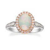 Vanessa 14K Two Tone Gold Oval-Cut African Opal Ring