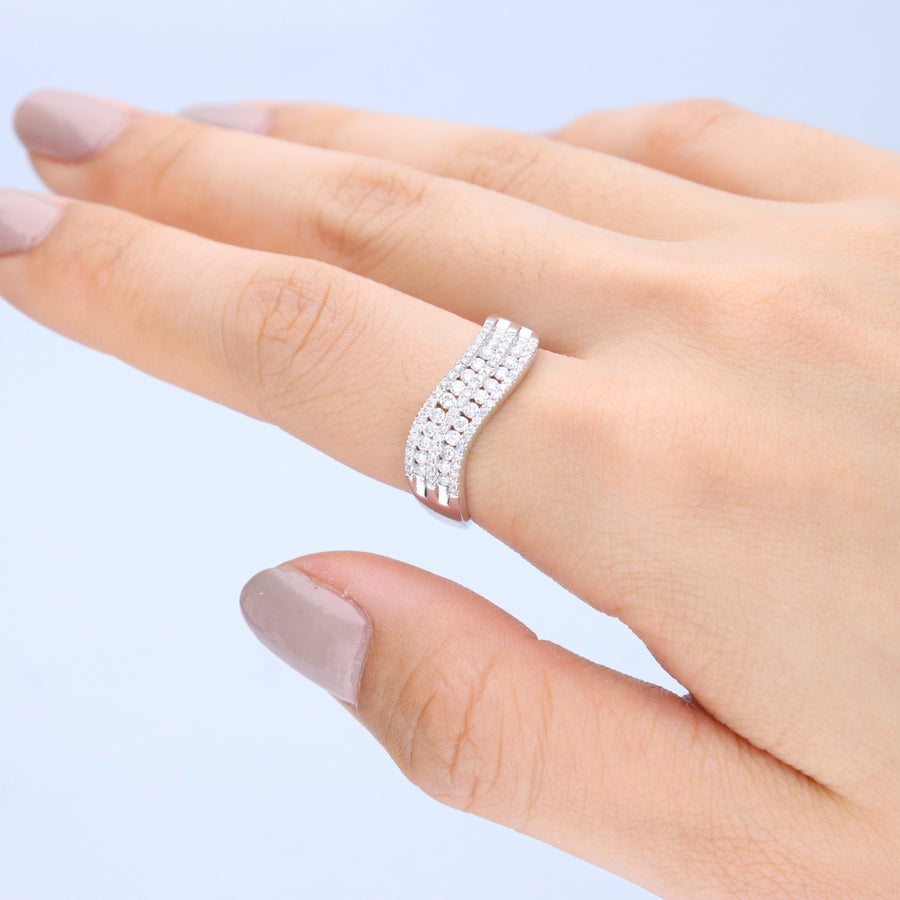 Murphy 10K White Gold Round-Cut White Diamond Ring