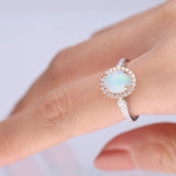 Vanessa 14K Two Tone Gold Oval-Cut African Opal Ring
