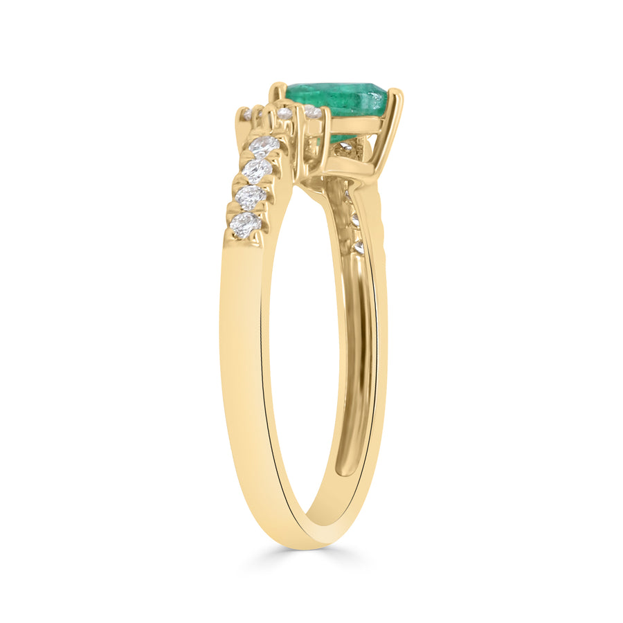 Natalia 10K Yellow Gold Pear-Cut Emerald Ring