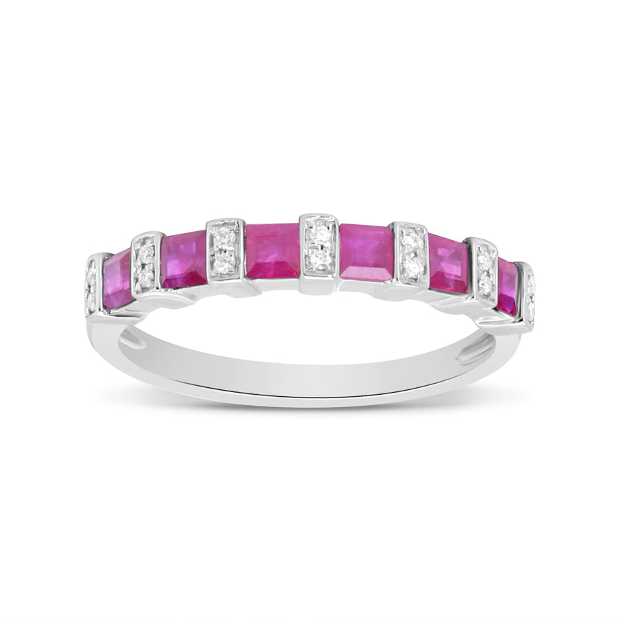 Valentina 10K White Gold Princess-Cut Ruby Ring