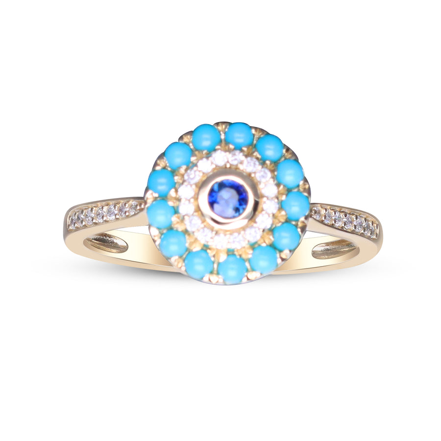 Emery 10K Yellow Gold Round-Cut Blue Sapphire Ring