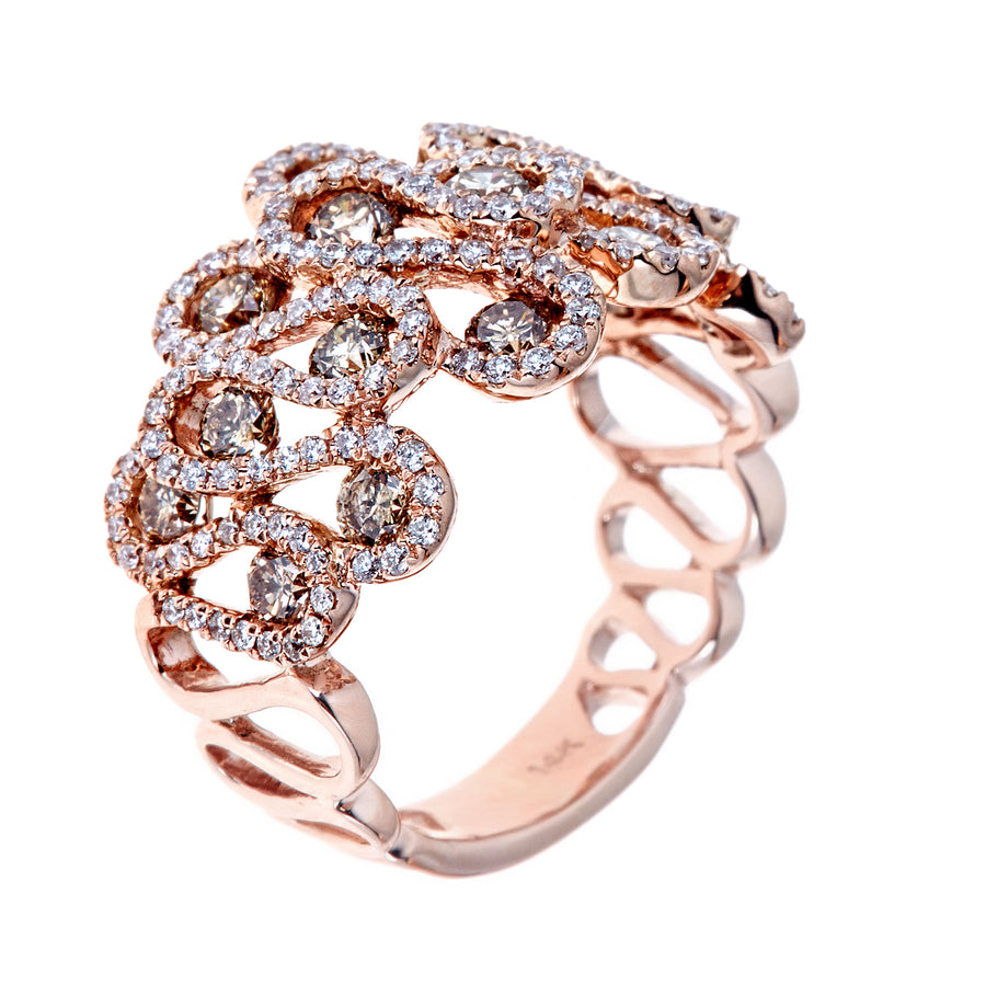 Adalynn 14K Rose Gold Round-Cut Brown Diamond Ring