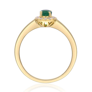 Timeless Beauty: Anya 10K Yellow Gold Ring with Oval-Cut Natural Zambian Emerald