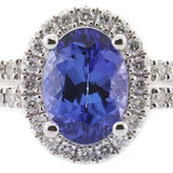 Emilia 14K White Gold Oval-Cut Tanzanian Tanzanite Ring