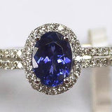 Emilia 14K White Gold Oval-Cut Tanzanian Tanzanite Ring