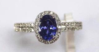 Emilia 14K White Gold Oval-Cut Tanzanian Tanzanite Ring